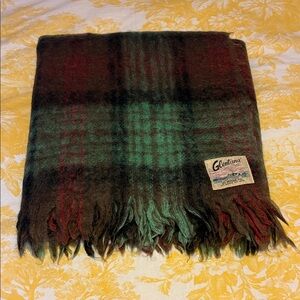 Vintage Plaid Mohair/Wool Blanket